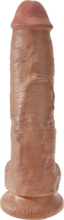 Фаллоимитатор-мулат с мошонкой 10 Cock with Balls на присоске - 25,4 см.