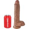 Фаллоимитатор-мулат с мошонкой 10 Cock with Balls на присоске - 25,4 см.