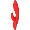 Красный вибратор-кролик 5’’ Silicone Kissing - 20,2 см.