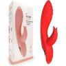 Красный вибратор-кролик 5’’ Silicone Kissing - 20,2 см.