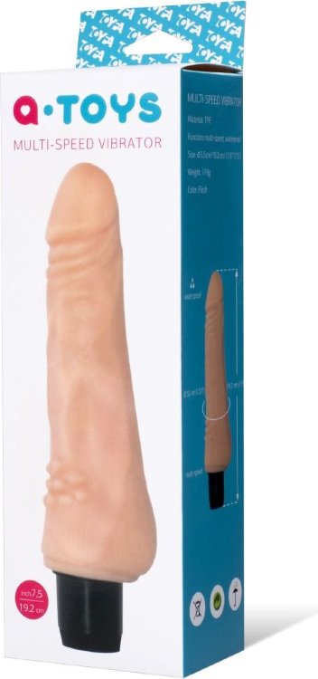 Вибратор-реалистик с дополнительным рельефом у основания - 19,2 см.