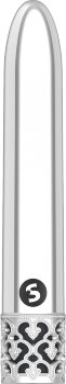 Серебристая перезаряжаемая вибропуля Shiny - 10,8 см.