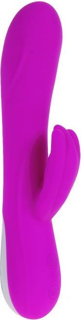 Лиловый вибратор Primo с клиторальным листочком - 20 см.