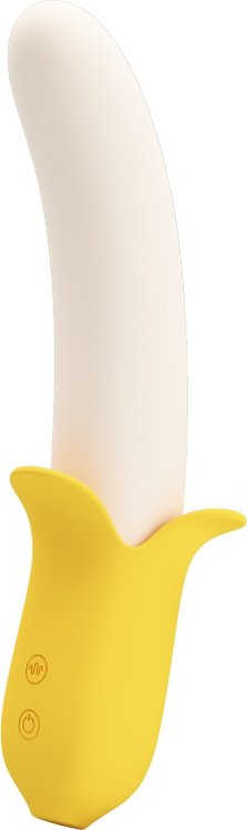 Силиконовый вибратор Banana Geek - 19,5 см.