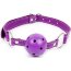 Фиолетовый кляп-шарик на регулируемом ремешке с кольцами  Цена 505 руб. - Фиолетовый кляп-шарик на регулируемом ремешке с кольцами