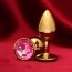 Золотистая анальная пробка с розовым кристаллом  Цена 872 руб. - Золотистая анальная пробка с розовым кристаллом