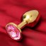 Золотистая анальная пробка с розовым кристаллом  Цена 872 руб. - Золотистая анальная пробка с розовым кристаллом