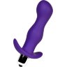 Фиолетовая изогнутая анальная вибропробка - 12,9 см.