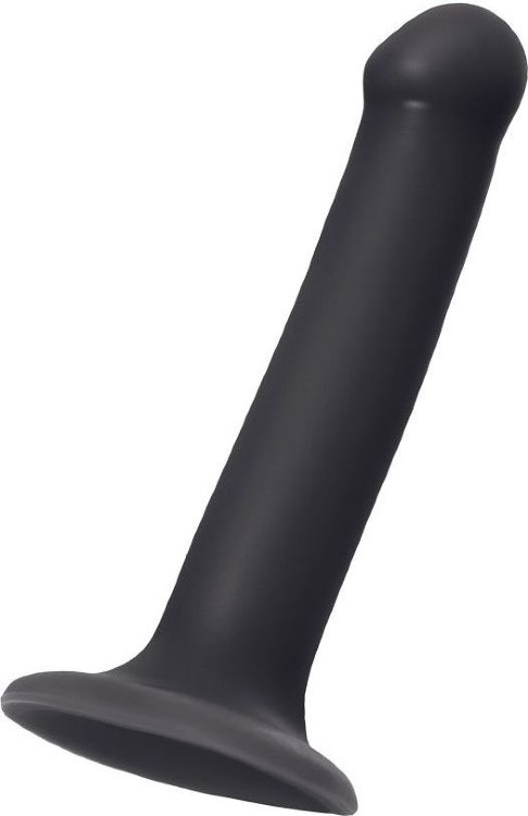 Черный фаллос на присоске Silicone Bendable Dildo M - 18 см.