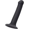 Черный фаллос на присоске Silicone Bendable Dildo M - 18 см.