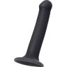 Черный фаллос на присоске Silicone Bendable Dildo M - 18 см.