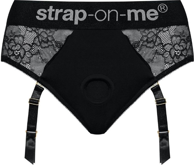 Черные трусики для насадок Diva Lingerie Harness - size S