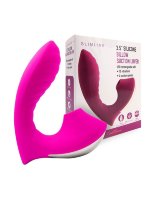 Ярко-розовый вибромассажер с вакуумной стимуляцией клитора