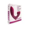 Ярко-розовый вибромассажер с вакуумной стимуляцией клитора