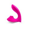 Ярко-розовый вибромассажер с вакуумной стимуляцией клитора