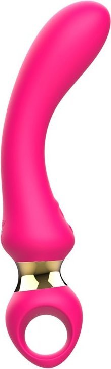 Розовый изогнутый вибромассажер Moon Vibrator - 21,1 см.