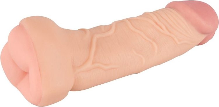 Телесная насадка-мастурбатор 2-in-1 Extension Masturbator - 21 см.