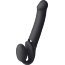 Черный безремневой вибрострапон Vibrating Bendable Strap-On - size L - Черный безремневой вибрострапон Vibrating Bendable Strap-On - size L