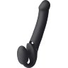 Черный безремневой вибрострапон Vibrating Bendable Strap-On - size L