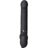 Черный безремневой вибрострапон Vibrating Bendable Strap-On - size L
