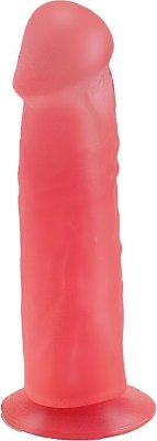 Розовый фаллоимитатор с подошвой-присоской - 18,5 см.  Цена 1 537 руб. Длина: 18.5 см. Диаметр: 4.6 см. Податливый и очень реалистичный фаллоимитатор, выполненный в виде эрегированного члена из мягкого геля с эффектной детальной прорисовкой венозной сеточки - мечта каждой женщины. Упругий рельефный ствол, словно оснащен магнитом - он без труда находит эрогенные зоны своей хозяйки. При помощи присоски в основании игрушки можно закрепить дилдо на любой ровной поверхности - на стенке ванной, столе, кровати. Страна: Россия. Материал: поливинилхлорид (ПВХ, PVC).