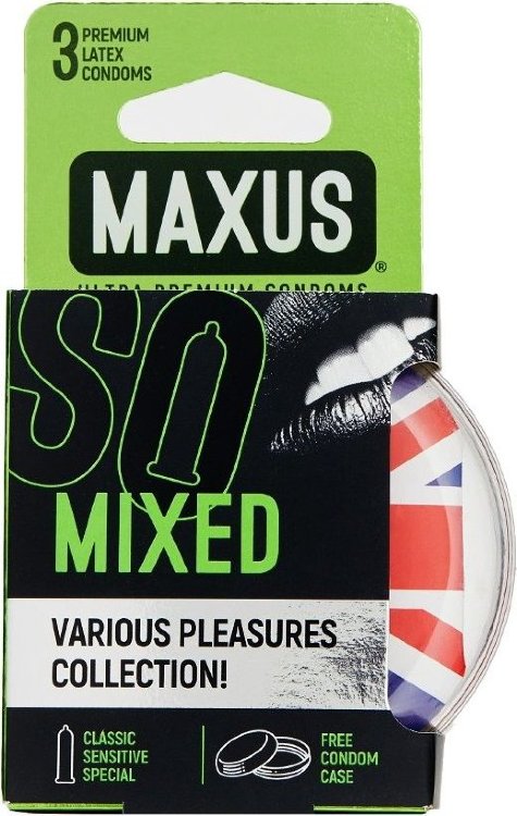 Презервативы в пластиковом кейсе MAXUS AIR Mixed - 3 шт.