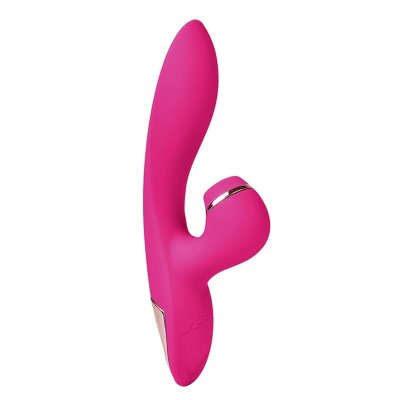 Розовый вибратор-кролик с вакуумной стимуляцией 5’’ Silicone Suction Kiss - 20,3 см. Длина: 20.3 см. Диаметр: 4.5 см. Оригинальный вибромассажёр с разнообразными режимами вибрации (10 на выбор), вакуумом и сенсорным переключением скоростей подарит множество невероятных оргазмов. Эргономичная форма секс-игрушки способствует комфортному введению и использованию. Изогнутый ствол позволяет воздействовать на точку G. Специальный отросток с эффектом вакуума предназначен для стимуляции клитора. Во время работы вибрация ощущается по всей поверхности гаджета. Режим вакуума работает только в отростке. Интимный аксессуар имеет приятную на ощупь бархатистую поверхность. Прост в использовании и уходе. Страна: Китай. Материал: силикон. Батарейки: встроенный аккумулятор.