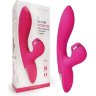 Розовый вибратор-кролик с вакуумной стимуляцией 5’’ Silicone Suction Kiss - 20,3 см.