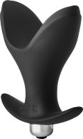 Черная анальная пробка Vibrating Anal Anchor Plug - 10 см.