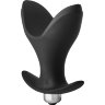 Черная анальная пробка Vibrating Anal Anchor Plug - 10 см.
