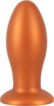 Оранжевая анальная пробка с присоской - 21 см.