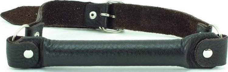 Чёрный кожаный кляп-трензель