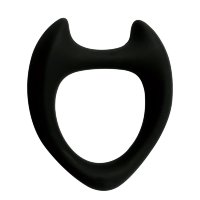 Черное эрекционное кольцо с рожками Wooomy Toro M