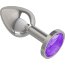Серебристая анальная втулка с фиолетовым кристаллом - 7 см.  Цена 1 785 руб. - Серебристая анальная втулка с фиолетовым кристаллом - 7 см.