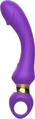 Фиолетовый изогнутый вибромассажер Moon Vibrator - 21,1 см. Длина: 21.1 см. Диаметр: 3.47 см. Гладкий изогнутый вибромассажер с 10 режимами вибрации. Идеален для G-стимуляции. Рабочая длина - 12,5 см. Страна: Китай. Материал: силикон. Батарейки: встроенный аккумулятор.