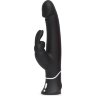 Черный вибратор-кролик Happy Rabbit Realistic Rechargeable Rabbit Vibrator - 25,4 см.