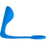 Синее эрекционное кольцо с анальной пробкой Button Anal Plug