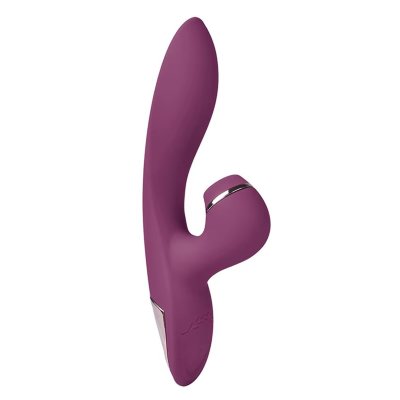 Сливовый вибратор-кролик с вакуумной стимуляцией 5’’ Silicone Suction Kiss - 20,3 см. Длина: 20.3 см. Диаметр: 4.5 см. Оригинальный вибромассажёр с разнообразными режимами вибрации (10 на выбор), вакуумом и сенсорным переключением скоростей подарит множество невероятных оргазмов. Эргономичная форма секс-игрушки способствует комфортному введению и использованию. Изогнутый ствол позволяет воздействовать на точку G. Специальный отросток с эффектом вакуума предназначен для стимуляции клитора. Во время работы вибрация ощущается по всей поверхности гаджета. Режим вакуума работает только в отростке. Интимный аксессуар имеет приятную на ощупь бархатистую поверхность. Прост в использовании и уходе. Страна: Китай. Материал: силикон. Батарейки: встроенный аккумулятор.