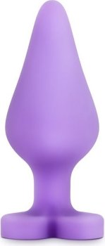 Фиолетовая анальная пробка Naughty Candy Heart Do Me Now - 8,9 см.