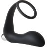 Черное эрекционное кольцо с вибропробкой Vibrating Anal Plug With Cockring