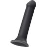 Черный фаллос на присоске Silicone Bendable Dildo XL - 20 см.