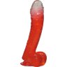 Красный фаллоимитатор на присоске LAZY BUTTCOCK - 17 см.