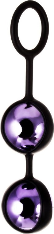 Фиолетово-чёрные вагинальные шарики TOYFA A-toys