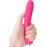 Вибратор со спиралевидным рельефом и функцией нагрева Anya Plum Red - 19,6 см.