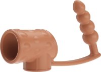 Телесная насадка на пенис и мошонку с анальным стимулятором Rilley