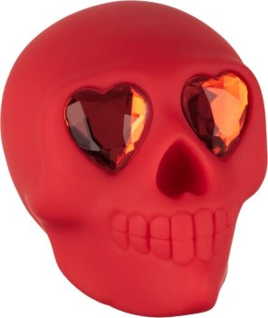 Красный вибромассажер в форме черепа Bone Head Handheld Massager