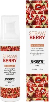 Разогревающее массажное масло с ароматом клубники Gourmet Strawberry - 50 мл.
