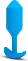 Голубая вибропробка для ношения B-vibe Snug Plug 3 - 12,4 см.