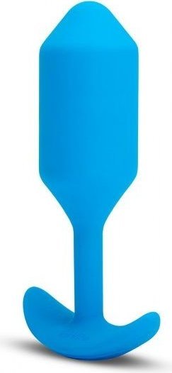 Голубая вибропробка для ношения B-vibe Snug Plug 3 - 12,4 см.