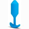 Голубая вибропробка для ношения B-vibe Snug Plug 3 - 12,4 см.